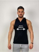 Resim Black İstanbul Black - Muscles - Tank Top Gym Kapşonlu Hoodie Sporcu Atleti 