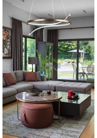 Resim Snake Kahve Renk Renk Beyaz Ledli Cafe - Mutfak Salon Ledli Avize Kahverengi 