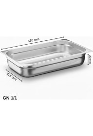 Resim Üret Çelik Üret Standart Gastronom Küvet Gn 1/1 20 mm 2,5 lt 