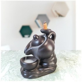 Resim Geri Akış Tütsülük Dekoratif Çaydanlık Konik Tütsülük 