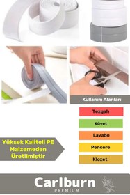 Resim Carlburn Premium Su Geçirmez Sızdırmaz Dayanıklı Pvc Yağ Kenar Küf Önleyici 3.2m Gri İzolasyon Bant 1 Adet 