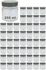 Resim Afracam 255 ml Kavanoz Metal Derin Kapaklı 255 Cc Şeffaf Reçel, Marmelat Cam Kavanoz Deep 50 Adet (Gümüş Kapak) 