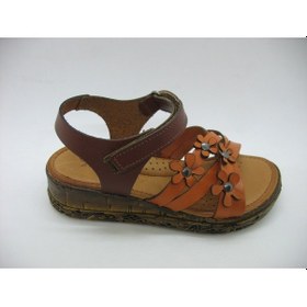 Resim Trend Sandals 8328 Deri Ortopedik Kız Çocuk Sandaleti 26-30 Turuncu 