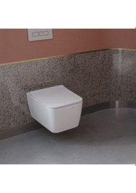 Resim Turkuaz Cerastyle Hera Kanalsız Asma Klozet ve Yavaş Kapanan Kapa 