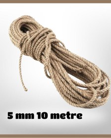 Resim izmir Bitpazarı 5 Mm 10 Metre Jüt Halat Ip - Hasır Ip - Kendir Ip - 