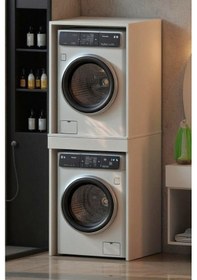 Resim Çamaşır Sepeti Çekmeceli Çamaşır Ve Kurutma Makinesi Banyo Dolabı Antrasit 