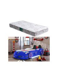 Resim Arabalı Yatak, Jaguar Koltuklu Full Ledli Arabalı Yatak - Mavi 1 Adet Comfort Yatak 