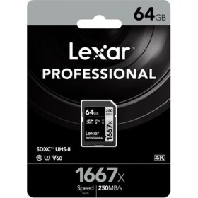 Resim Lexar 64GB 1667X SDXC 4K V60 U3 C10 250MB/sn Hafiza Kart (Silver Series) LSD64GCB1667 