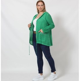 Resim Moda Berray B027 Cebi Pullu Kapüşonlu Gömlek Yeşil 001 