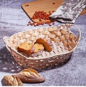 Resim Kosova Spt189 Oval Hasır Ekmek Sepeti Bej 