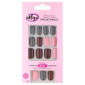 Resim Eklips Takma Tırnak Pembe Mocha 24'lü 