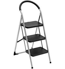 Resim Saraylı 3'lü Pratik Lüks Mega Metal Merdiven Siyah 1613 