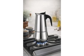 Resim PremiumPort Paslanmaz Çelik Espresso Makinesi, 4 Fincanlik, Pratik ve Dayanıklı 