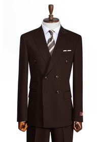 Resim İlayda Emir Luxury, İtalyan Kesim,slim Fit, Kruvaze, Erkek Takım Elbise Kahverengi 