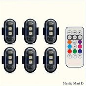 Resim Xuweiwei Black 8 Renkli Led Işık Şeridi Kablosuz Kumandalı Şarj Edilebilir Su Geçirmez Ip65 