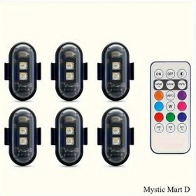 Resim Xuweiwei Black 8 Renkli Led Işık Şeridi Kablosuz Kumandalı Şarj Edilebilir Su Geçirmez Ip65 