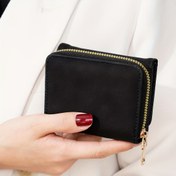 Resim Şık Mat Cüzdan Kadın Cüzdan Bankası Kartı Fermuarlı Sikke Cüzdanı 