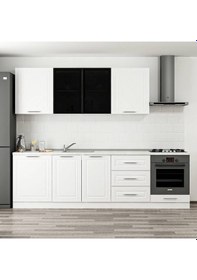 Resim Minar 270 Cm Mebran C + Alm. Füme Cam Mutfak Dlb Byz 270-Mcacb3 Beyaz 