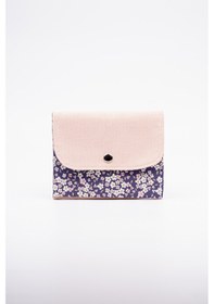 Resim Fabric Craft Bag Kadın Cüzdanı Kumaş, Çıtçıt Kapamalı Gül Kurusu 