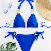 Resim Kadın Modası Tek Renkli Ayrı Bikini Mayo 