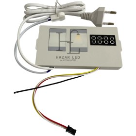 Resim 220 Volt Girişli Tunable Dokunmatik Touch Ayna Arkası Sensör Saat Termometre Buğu Önleyici Eklenebilir 12v Beyaz 
