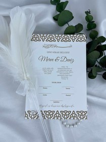 Resim Desenli Dini Nikah Belgesi 