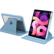 Resim Nezih Case iPad 10.2 8. Nesil ve 9. Nesil Uyumlu Kalem Bölmeli 360 Dönebilen Arkası Şeffaf Standlı Kılıf 