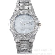 Resim 2xudc Gümüş 10*10*10 2023 Hip Hop Elmas Izle Rap Erkek Kuvars Kayış Takvim Yıldızlı Çelik Kemer Tam Elmas Kuvars Izle (Yurt Dışından) 