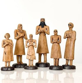Resim Tell Asmar Koleksiyon Serisi (6’lı) – Antik Sümer Tapınak Figürleri | El Yapımı Mezopotamya Heykel Seti | Ruhani Alanlar ve Dekoratif Kullanım İçin 