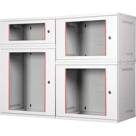 Resim 12U 19" Security Box Duvar Tipi Kabinet, Demonte, 542MM Genişlik, 400MM Derinlik, Açık Gri Renk 