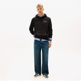 Resim Tommy Hilfiger Jeans Regular Dollar Stack Erkek Siyah Sweatshirt Dm0dm22365 
