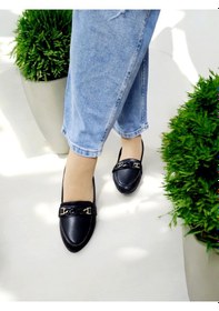 Resim Kadın Pırıltılı Zincirli Kaydırmaz Taban Günlük Ev Ve Dışarı Babeti Krem 