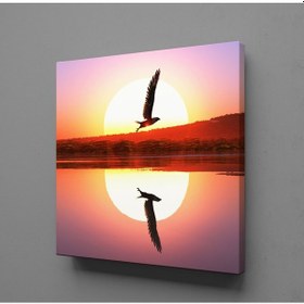 Resim Gün Doğuşu Ve Batışı Kuş Kanvas Tablo 