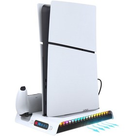 Resim Cbtx Ps5 Slim Şarj Dock İçin Ipega Pg-p5s006 Soğutma Fanı Kulaklık Askı İle 