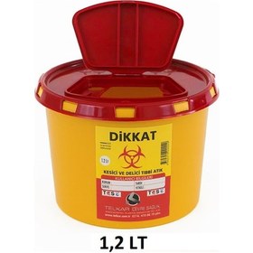 Resim Tıbbi Atık Kutusu - Tıbbi Atık Kovası 1.2 LT. 10 Adet 