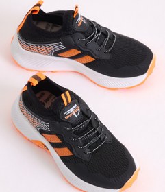 Resim Tonny Black Çocuk Unisex Siyah Oranj Rahat Kalıp Nefes Alabilen Kumaş Bağcıklı Sneaker 