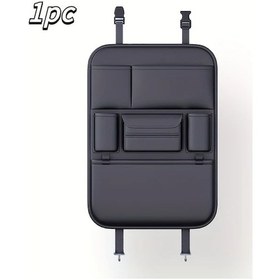 Resim Xuweiwei Siyah Evrensel Pu Deri Araç Koltuğu Düzenleyici Çantası Katlanır Masa Tablet Laptop Standı 