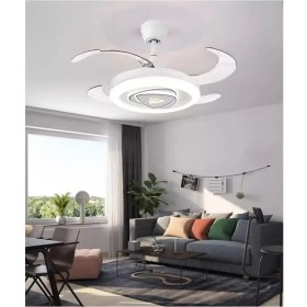 Resim Tavan Vantilatörü Aydınlatmalı Gizli Kanat Pervaneli Kumandalı Açılır-Kapanır Kanat 3 Işık Rengi-02 