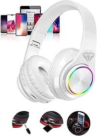 Resim Favors 5.0 B39 Bluetooth Kulaküstü Kulaklık Led Işıklı Mikrofonlu Kablosuz Kulak Üstü Kulaklık Beyaz Beyaz 