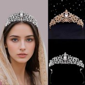 Resim 1 adet Vintage Elegant Gelin Taç, Alüminyum Taç ile Rhinestone Vurgular, Düğün Perdesi ve Updo Saç Aksesuarı, Prenses Doğum Günü Hediyesi, Performans Kostümü Başlık Parçası - Tek Parça 