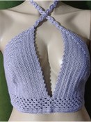 Resim Freyaa Desing Kadın Örme Özel Tasarım Şık Büstiyer Crop Bluz 