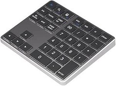 Resim Iyalezirk Numeric Keypad Numpad 2.4Ghz Wireless Bluetooth Numeric Keypad USB C Rechargeable Numpad Gray 