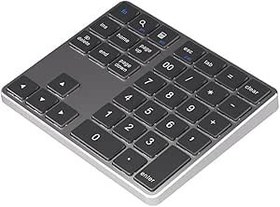 Resim Iyalezirk Numeric Keypad Numpad 2.4Ghz Wireless Bluetooth Numeric Keypad USB C Rechargeable Numpad Gray 