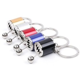 Resim Hareketli Araba Vites Anahtarlık Altı Hız Manuel Vites Dişli Shifter Topuzu Metal Anahtarlık 