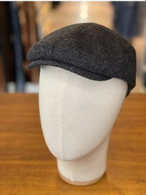 Resim Hamze İngiliz London Model Balıksırtı Desen Kaşe Kumaş Kasket Şapka Füme 
