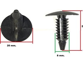 Resim GT 23X20X8 GUTSY KLIPS KAPLAMA-DÖŞEME BOY:23 MM.ŞAPKA:20 MM.TUTUCU KALINLIK 8 MM. (10 ADET) Oek