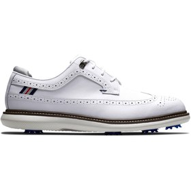 Resim FootJoy 57910K Erkek Klasik Golf Ayakkabısı Beyaz - Kahverengi 