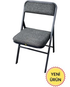 Resim Hey Katlanır Kamp Sandalyesi Piknik Sandalyesi Gri 