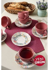 Resim Keramika Soft Flowers Kera Çay Takımı 12 Parça 6 Kişilik 22322 