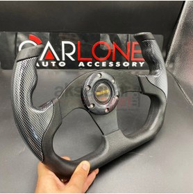 Resim carlone Momo Spor Direksiyon F1 Tesla Model Carbon Siyah Renk Momo Tip - Yarış Spor Direksiyonu 